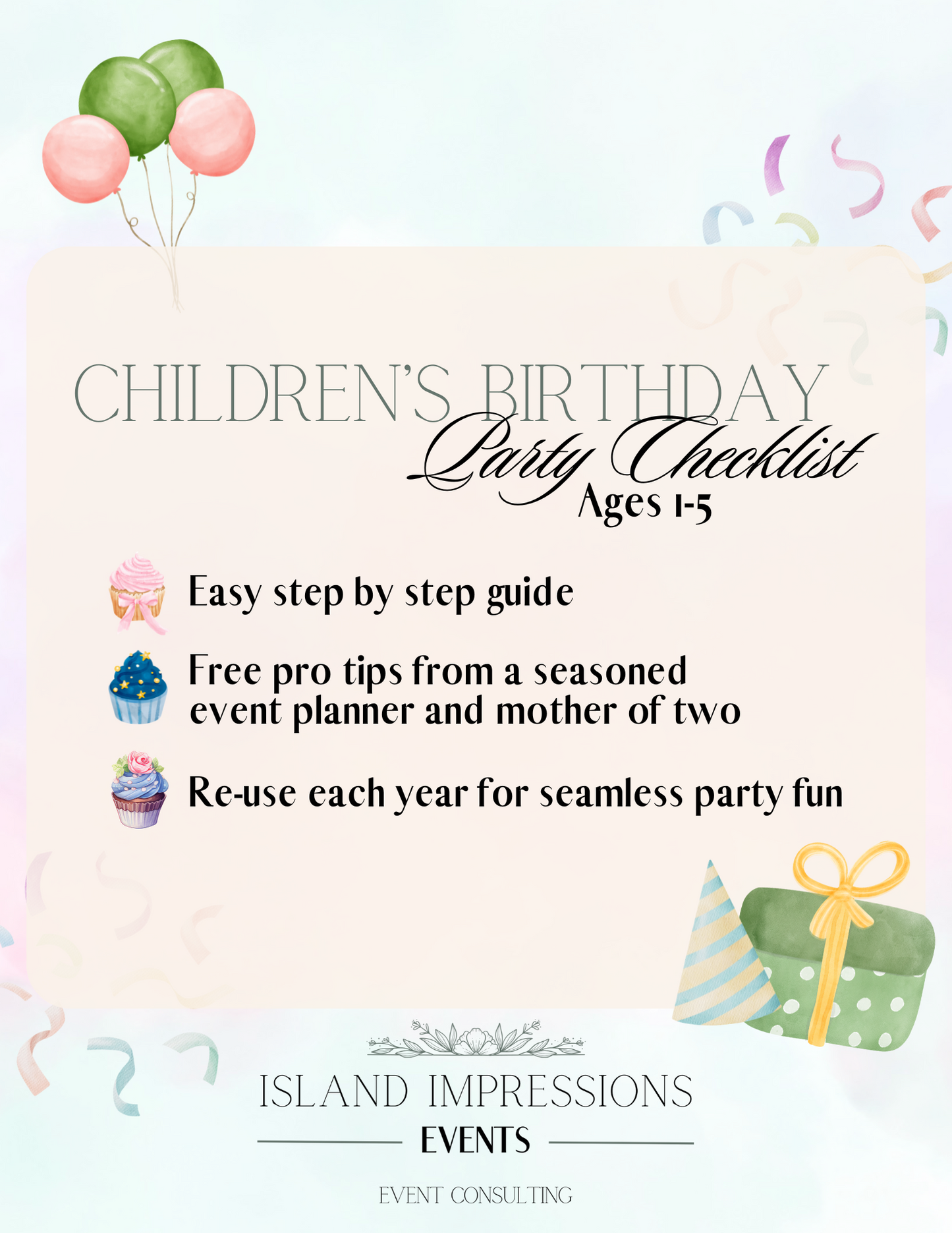 Children’s Birthday Party Checklist (Ages 1-5) – Digital Download